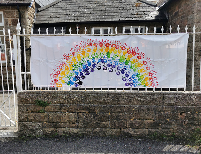 Rainbow handprints