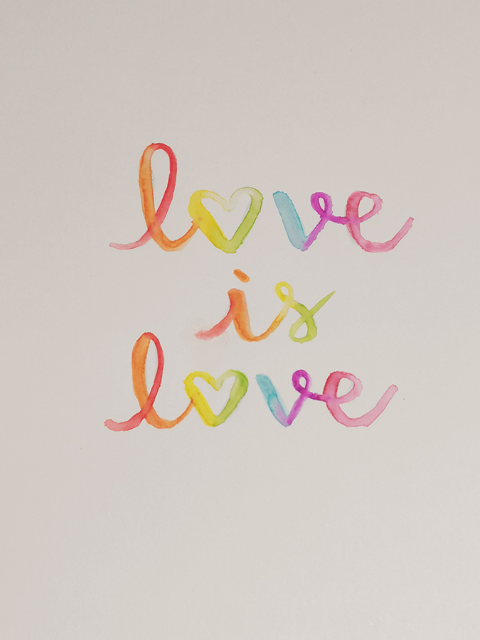 love is love rainbow lettering