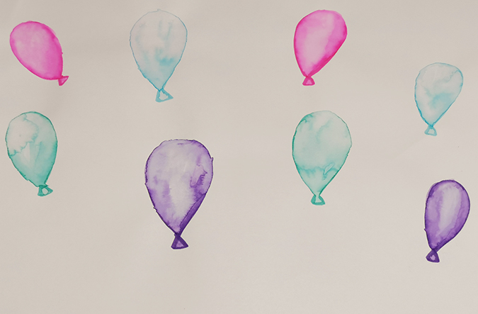 watercolour practise - balloons