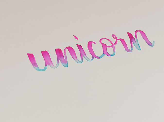 unicorn blended lettering