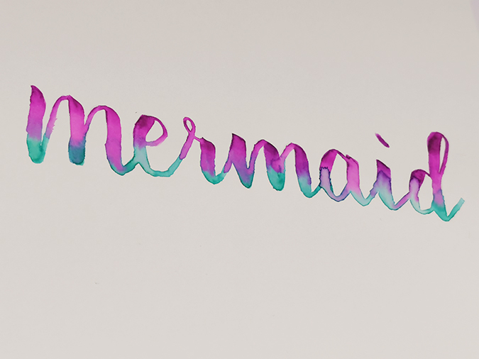 mermaid blended lettering