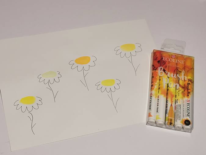 Ecoline brush pen swatches - yellow