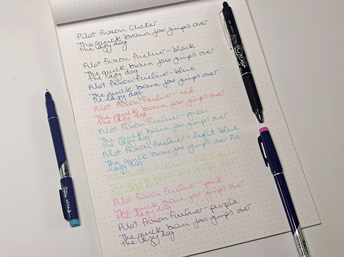 Pilot Frixion fineliner review