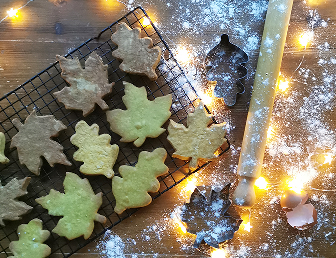 Autumn leaf biscuits