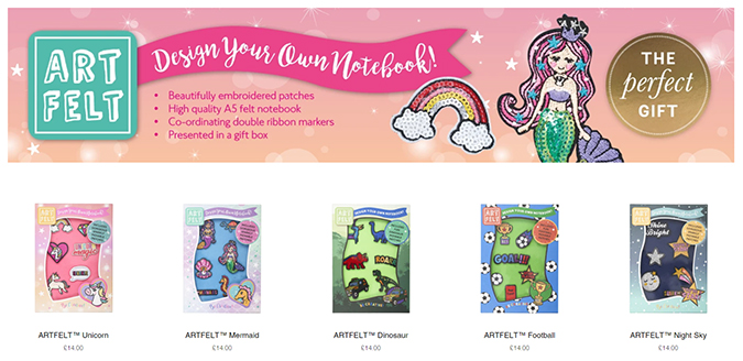 ARTFELT notebooks from Go Stationery