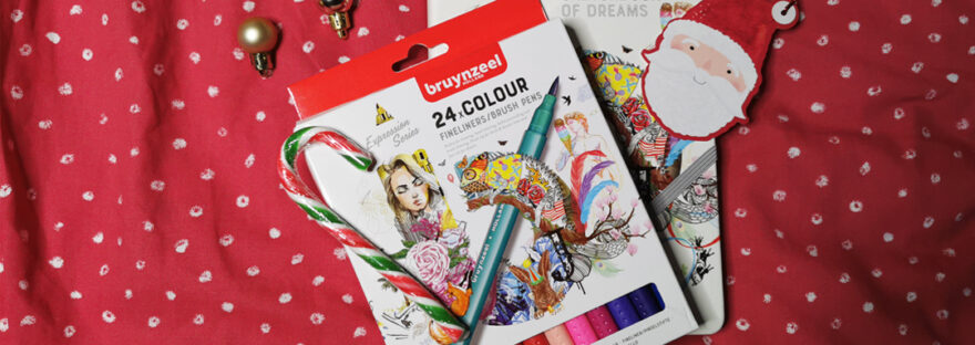 bruynzeel Creatives Fineliner Brush pen set and Sketchbook of Dreams review and giveaway