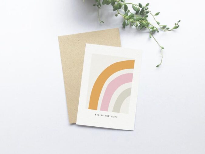 I Miss You Rainbow Greeting Card from Studio Lowen