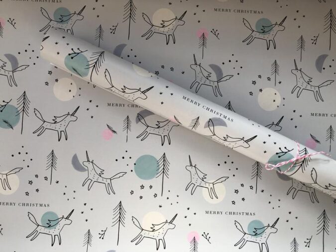 Magical Unicorn Christmas Wrapping Paper from Studio Lowen