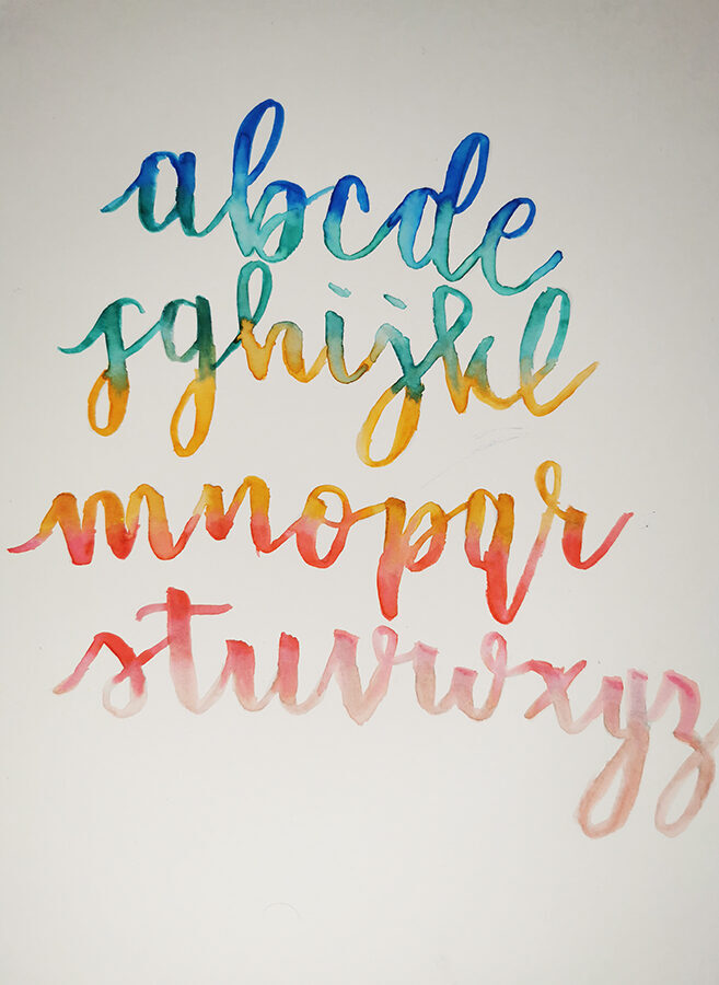 Rainbow alphabet blended lettering