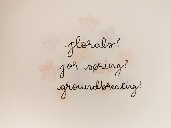 Floral watercolour lettering