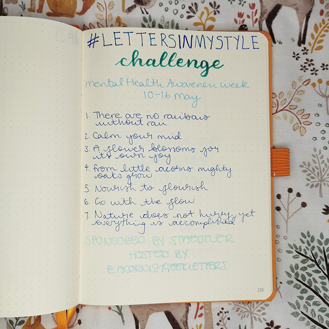 May 2021 #LettersInMyStyle challenge prompts