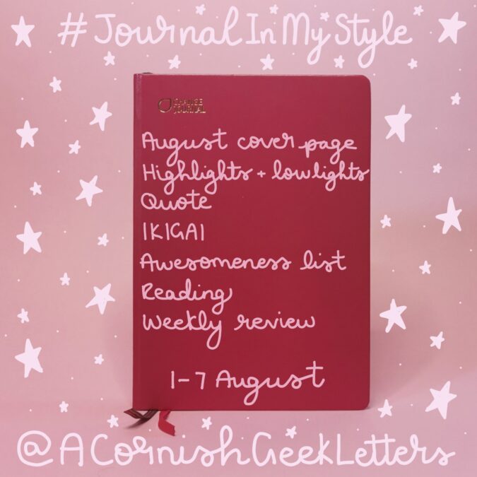 August #JournalInMyStyle challenge prompts