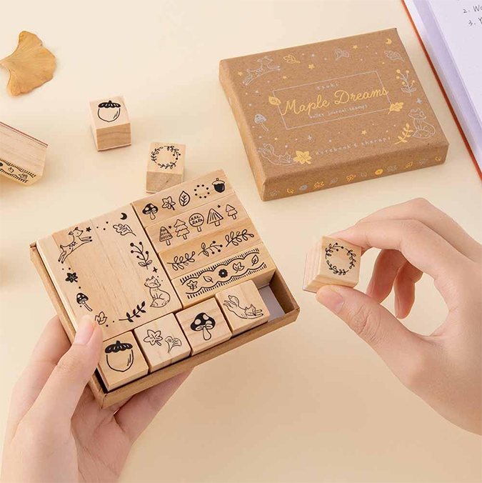 Tsuki ‘Maple Dreams’ Bullet Journal Stamp Set from Notebook Therapy