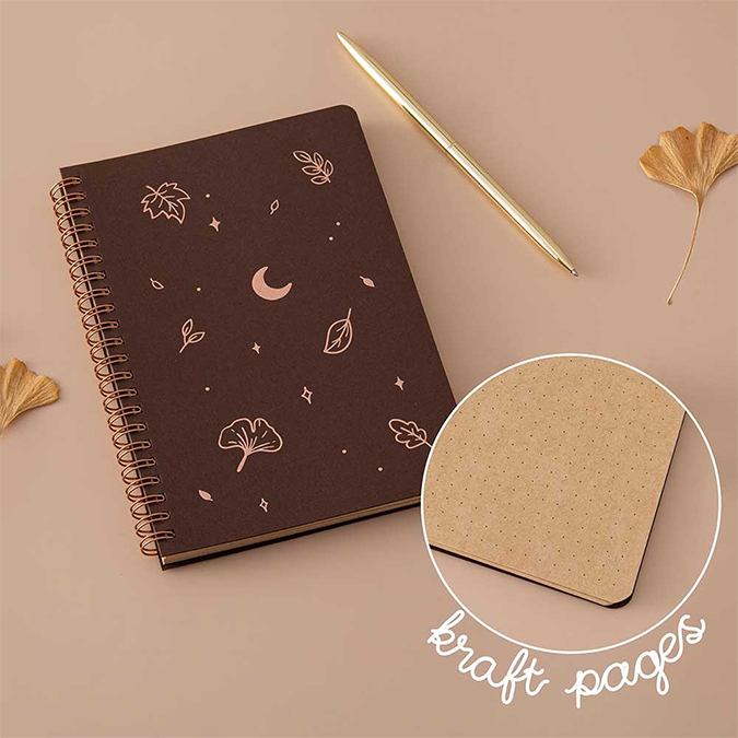 Tsuki ‘Maple Dreams’ Kraft Paper Ringbound Bullet Journal from Notebook Therapy