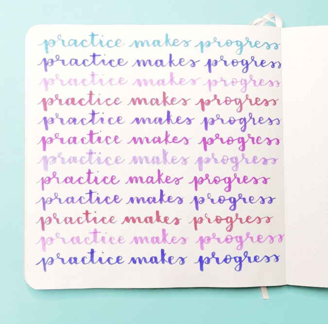 Practice makes progress lettering