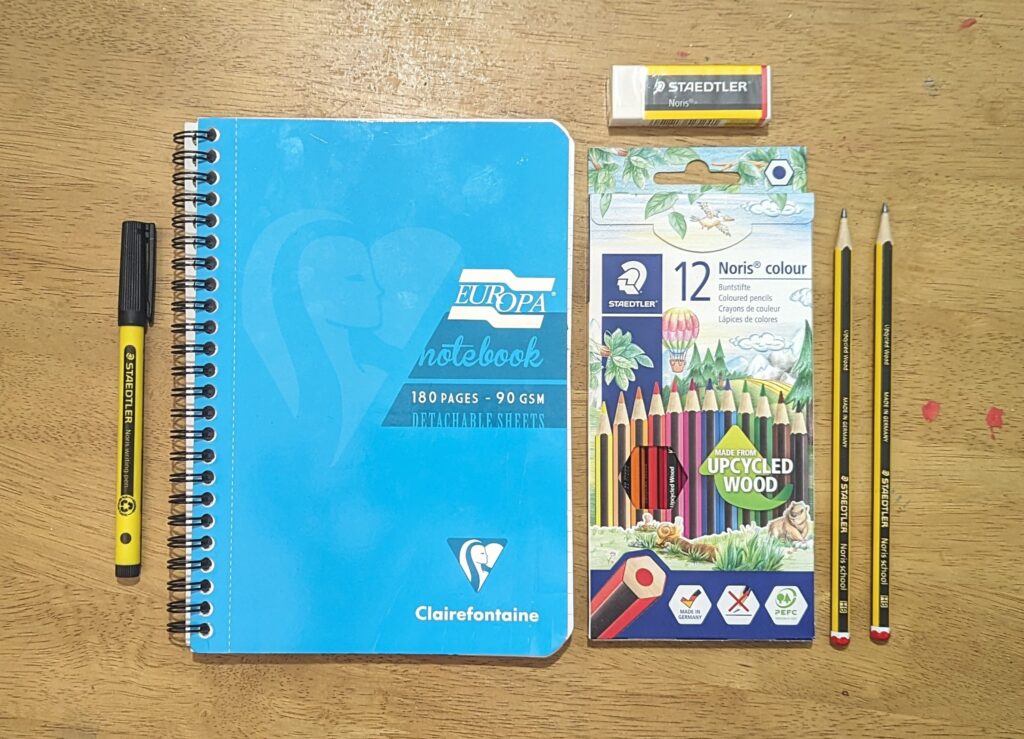 Clairefontaine notebook and STAEDTLER stationery